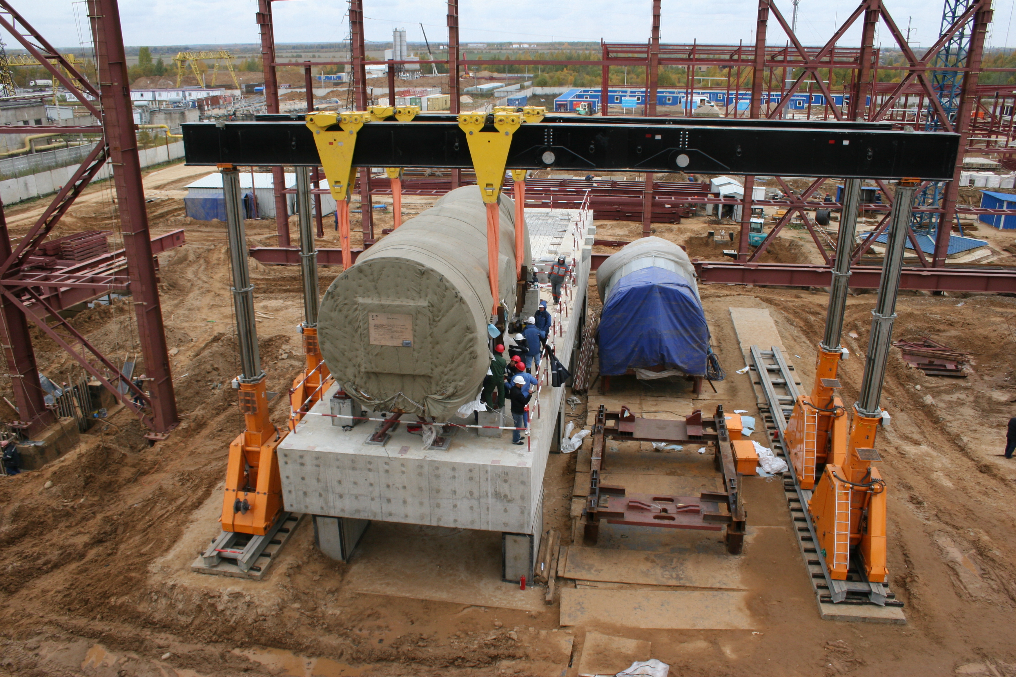 Установка на фундамент газовой турбины